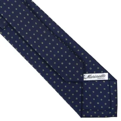 CRAVATTA SARTORIALE CLASSICA IN SETA BLU SCURO Microfantasia fiore