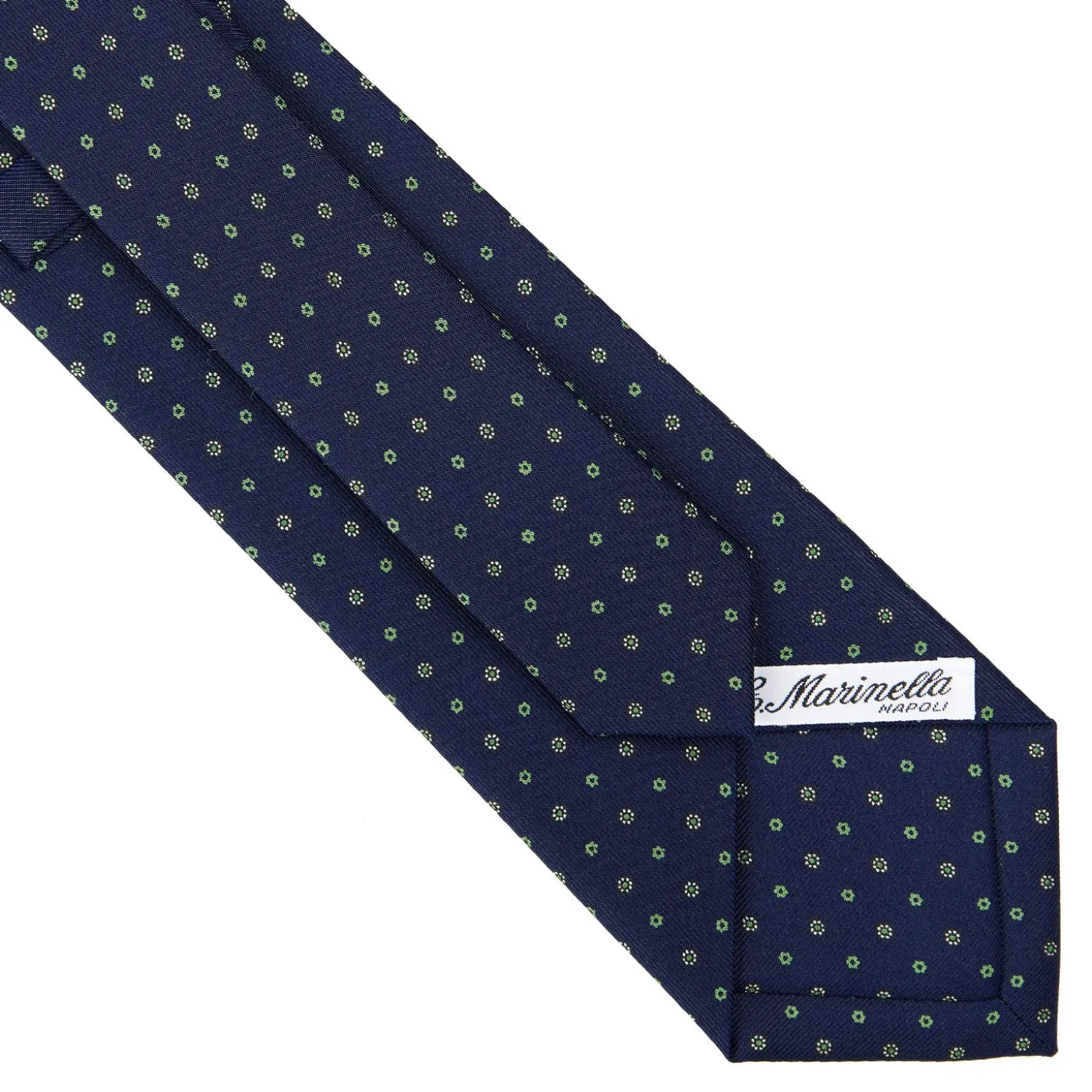 CRAVATTA SARTORIALE CLASSICA IN SETA BLU SCURO Microfantasia fiore