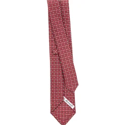 CRAVATTA SARTORIALE CLASSICA IN SETA BORDEAUX Microfantasia