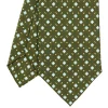 CRAVATTA SARTORIALE CLASSICA IN SETA VERDE OLIVA Microfantasia fiore