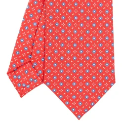 CRAVATTA SARTORIALE CLASSICA IN SETA ROSSA Microfantasia fiore