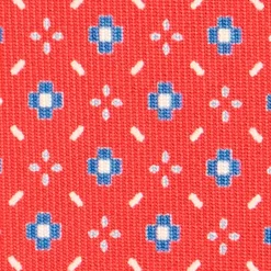 CRAVATTA SARTORIALE CLASSICA IN SETA ROSSA Microfantasia fiore