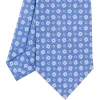 CRAVATTA SARTORIALE CLASSICA IN SETA AZZURRO POLVERE Microfantasia fiore