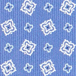 CRAVATTA SARTORIALE CLASSICA IN SETA AZZURRO POLVERE Microfantasia fiore