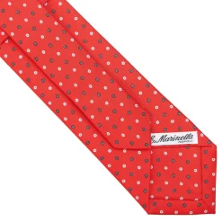 CRAVATTA SARTORIALE CLASSICA IN SETA ROSSA Microfantasia fiore