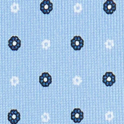CRAVATTA SARTORIALE CLASSICA IN SETA AZZURRO Microfantasia fiore