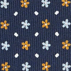 CRAVATTA SARTORIALE CLASSICA IN SETA BLU SCURO Microfantasia fiore