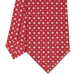 CRAVATTA SARTORIALE CLASSICA IN SETA BORDEAUX Microfantasia fiore