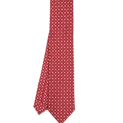 CRAVATTA SARTORIALE CLASSICA IN SETA BORDEAUX Microfantasia fiore