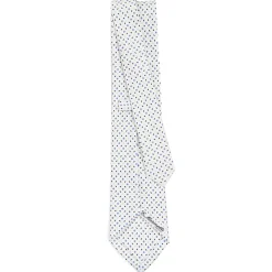 CRAVATTA SARTORIALE CLASSICA IN SETA BIANCA Microfantasia fiore