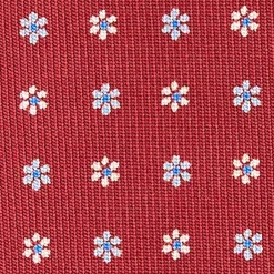 CRAVATTA SARTORIALE CLASSICA IN SETA BORDEAUX Microfantasia fiore