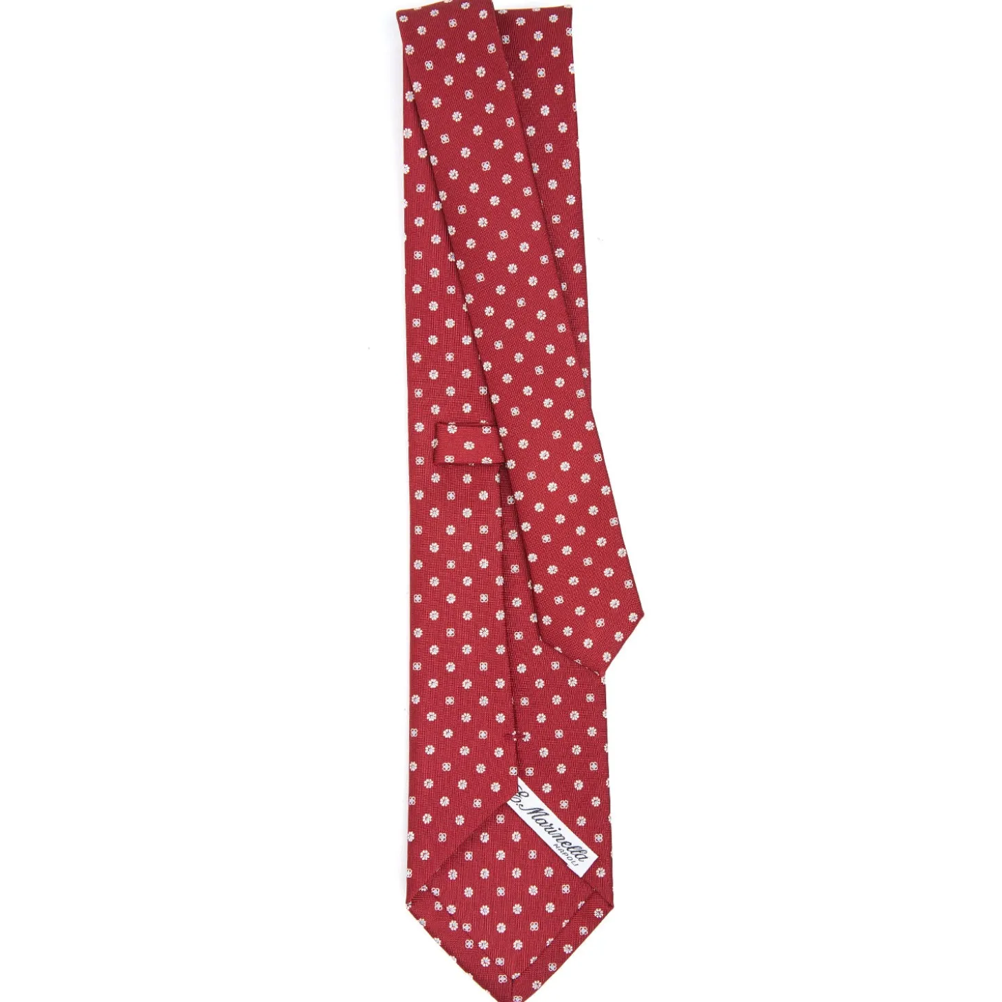 CRAVATTA SARTORIALE CLASSICA IN SETA BORDEAUX Microfantasia fiore