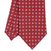 CRAVATTA SARTORIALE CLASSICA IN SETA BORDEAUX Microfantasia fiore