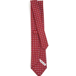 CRAVATTA SARTORIALE CLASSICA IN SETA BORDEAUX Microfantasia fiore