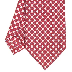 CRAVATTA SARTORIALE CLASSICA IN SETA BORDEAUX Microfantasia fiore