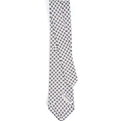 CRAVATTA SARTORIALE CLASSICA IN SETA BIANCA Microfantasia fiore