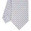 CRAVATTA SARTORIALE CLASSICA IN SETA BIANCO Microfantasia fiore