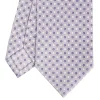 CRAVATTA SARTORIALE CLASSICA IN SETA GRIGIO CHIARO Microfantasia fiore