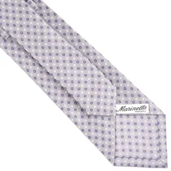 CRAVATTA SARTORIALE CLASSICA IN SETA GRIGIO CHIARO Microfantasia fiore