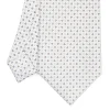 CRAVATTA SARTORIALE CLASSICA IN SETA BIANCA Microfantasia fiore