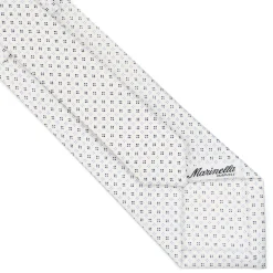 CRAVATTA SARTORIALE CLASSICA IN SETA BIANCA Microfantasia fiore