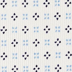 CRAVATTA SARTORIALE CLASSICA IN SETA BIANCA Microfantasia fiore