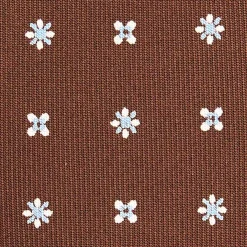 CRAVATTA SARTORIALE CLASSICA IN SETA MARRONE SCURO Microfantasia fiore