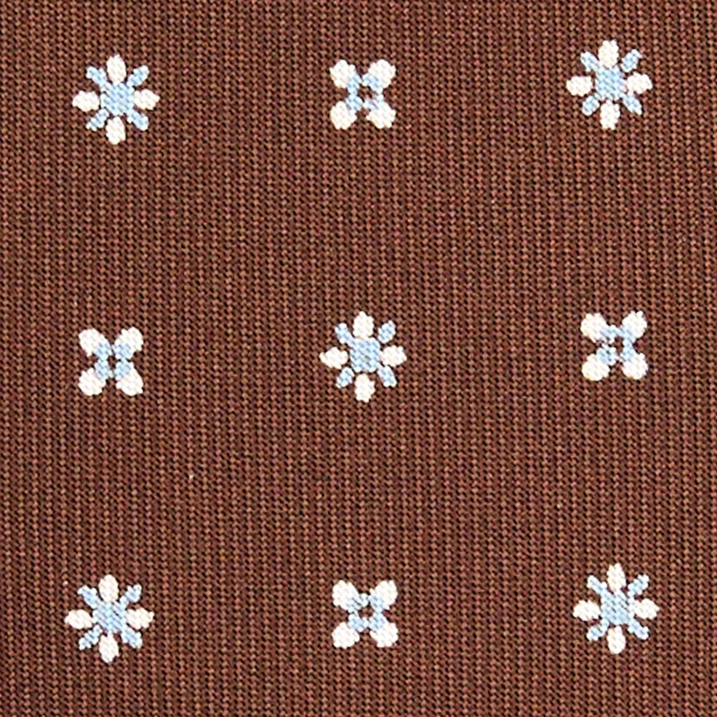 CRAVATTA SARTORIALE CLASSICA IN SETA MARRONE SCURO Microfantasia fiore