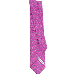 CRAVATTA SARTORIALE CLASSICA IN SETA FUCSIA Microfantasia fiore