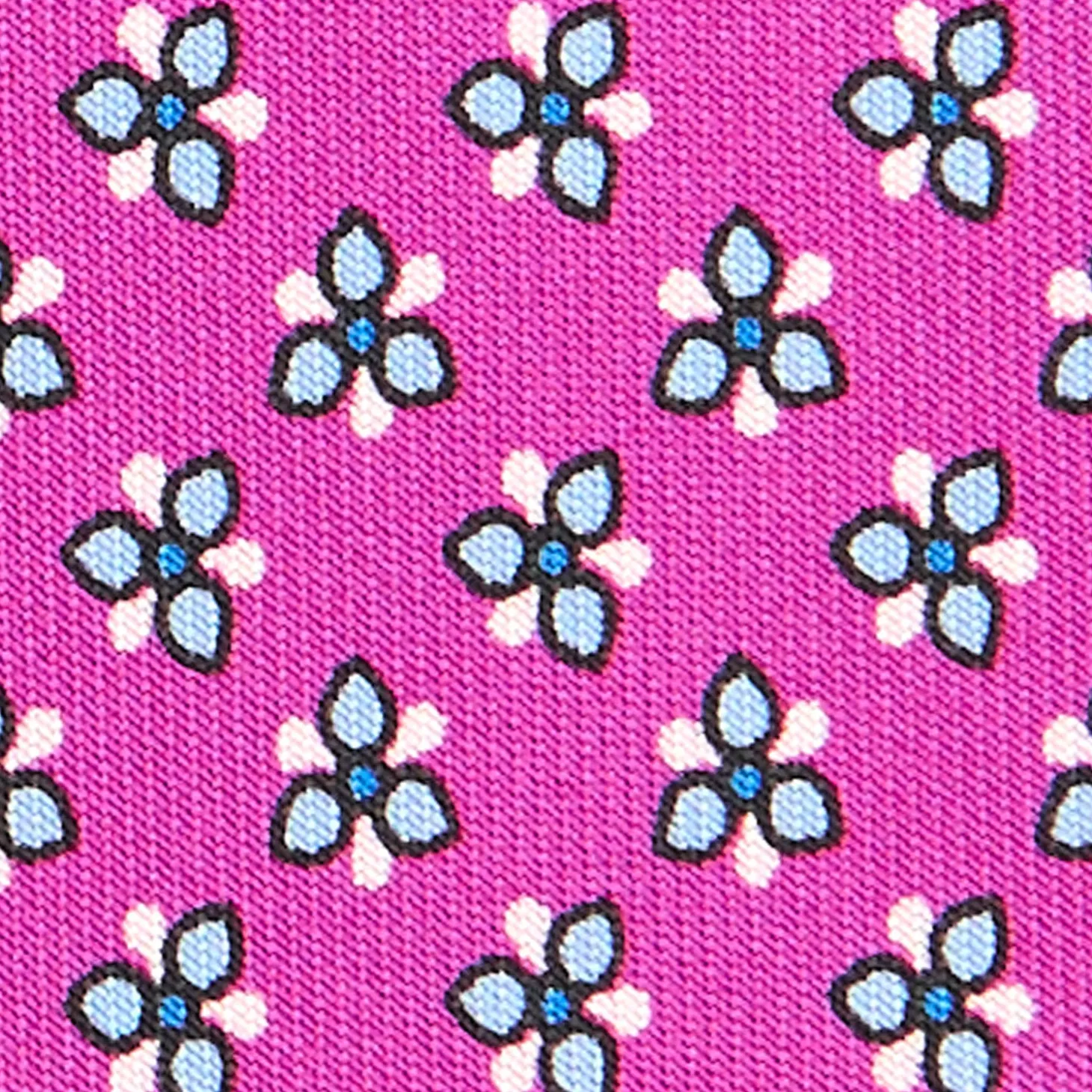 CRAVATTA SARTORIALE CLASSICA IN SETA FUCSIA Microfantasia fiore
