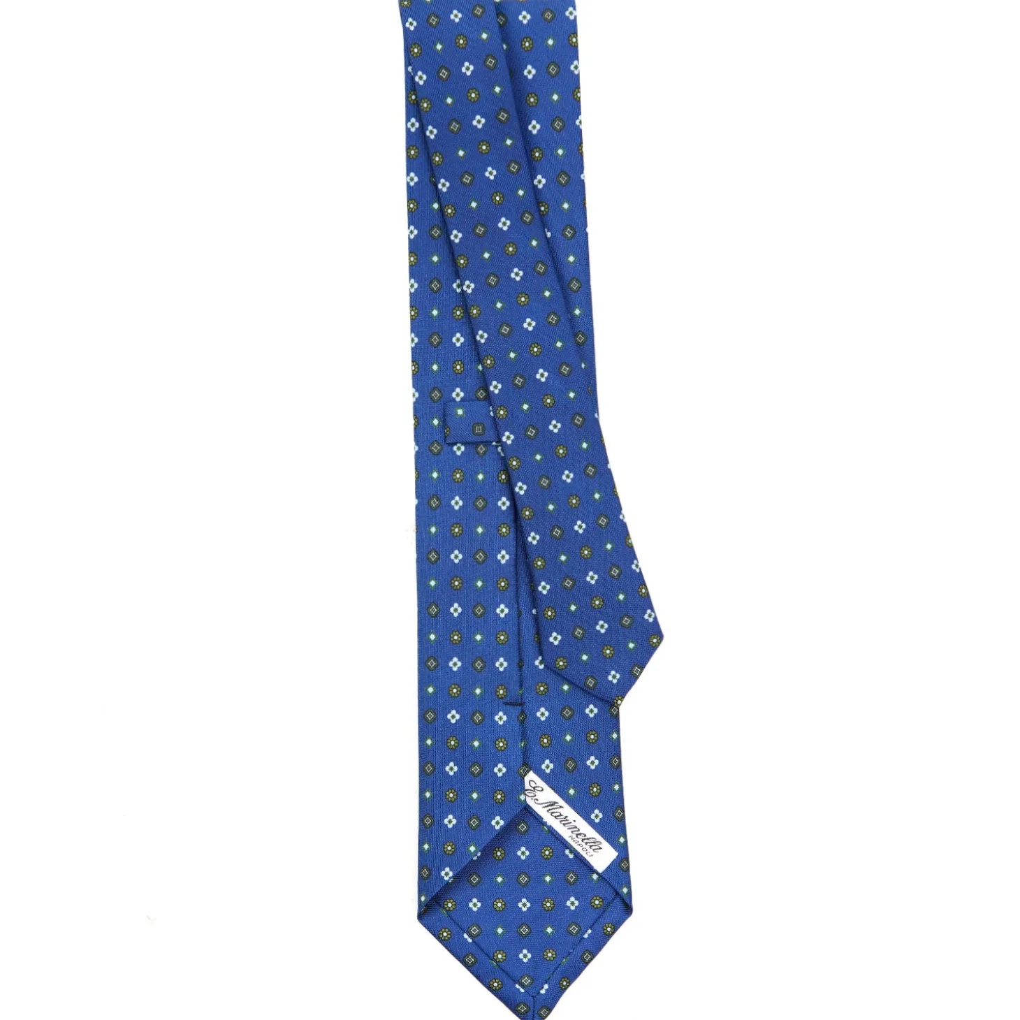 CRAVATTA SARTORIALE CLASSICA IN SETA BLU Microfantasia fiore