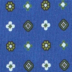 CRAVATTA SARTORIALE CLASSICA IN SETA BLU Microfantasia fiore