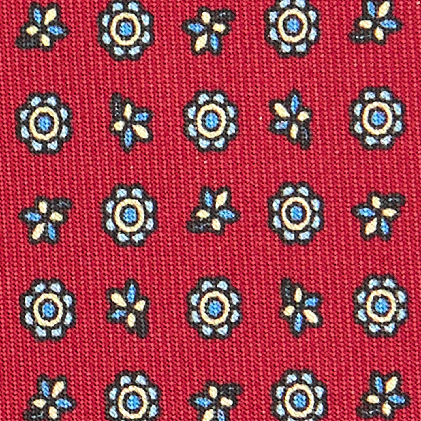 CRAVATTA SARTORIALE CLASSICA IN SETA BORDEAUX Microfantasia fiore
