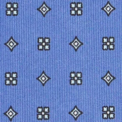 CRAVATTA SARTORIALE CLASSICA IN SETA AZZURRO POLVERE Microfantasia fiore