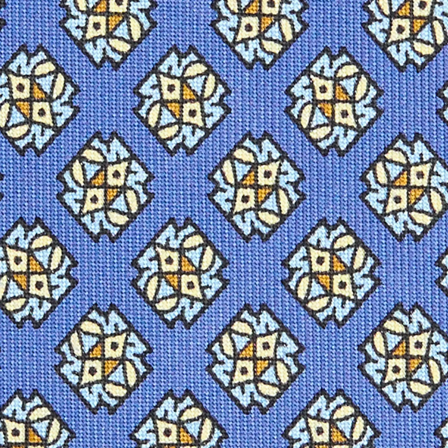 CRAVATTA SARTORIALE CLASSICA IN SETA AZZURRO POLVERE Microfantasia fiore