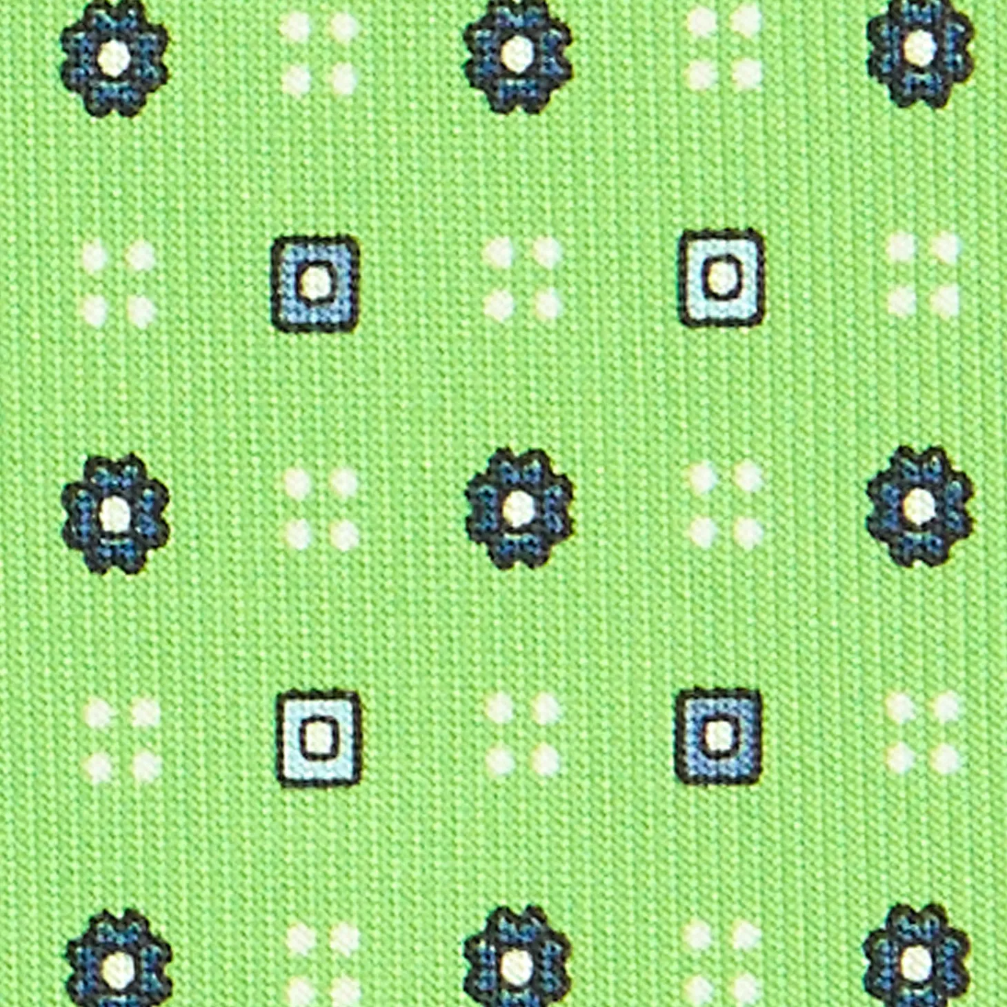 CRAVATTA SARTORIALE CLASSICA IN SETA VERDE CHIARO Microfantasia fiore