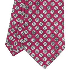 CRAVATTA SARTORIALE CLASSICA IN SETA BORDEAUX Microfantasia fiore