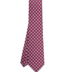 CRAVATTA SARTORIALE CLASSICA IN SETA BORDEAUX Microfantasia fiore