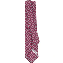 CRAVATTA SARTORIALE CLASSICA IN SETA BORDEAUX Microfantasia fiore