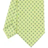 CRAVATTA SARTORIALE CLASSICA IN SETA VERDE CHIARO Microfantasia fiore