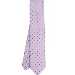 CRAVATTA SARTORIALE CLASSICA IN SETA LILLA Microfantasia fiore