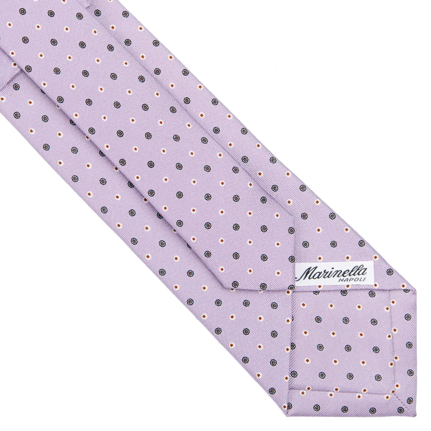 CRAVATTA SARTORIALE CLASSICA IN SETA LILLA Microfantasia fiore