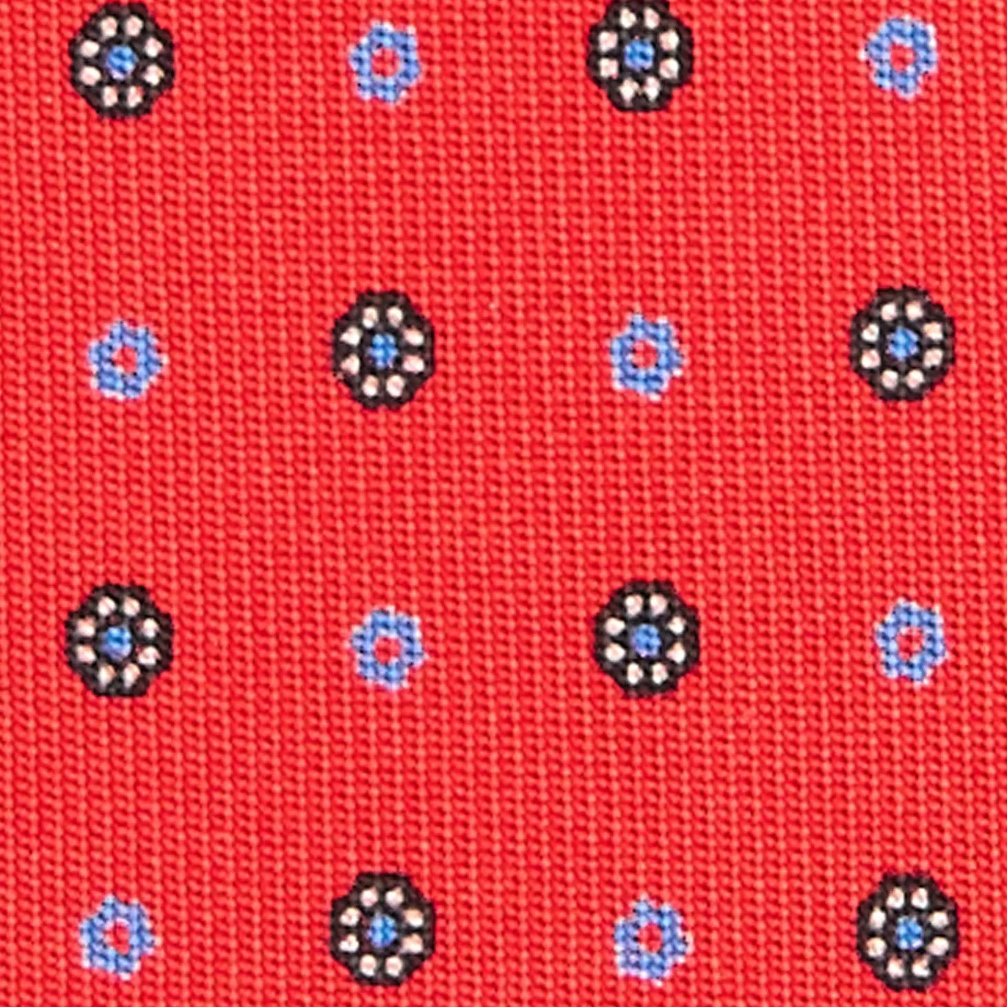 CRAVATTA SARTORIALE CLASSICA IN SETA ROSSO Microfantasia fiore