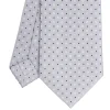 CRAVATTA SARTORIALE CLASSICA IN SETA GRIGIO CHIARO Microfantasia fiore