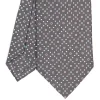 CRAVATTA SARTORIALE CLASSICA IN SETA GRIGIO CHIARO Microfantasia fiore