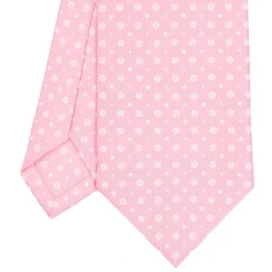 CRAVATTA SARTORIALE CLASSICA IN SETA ROSA Microfantasia fiore