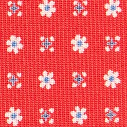 CRAVATTA SARTORIALE CLASSICA IN SETA ROSSA Microfantasia fiore
