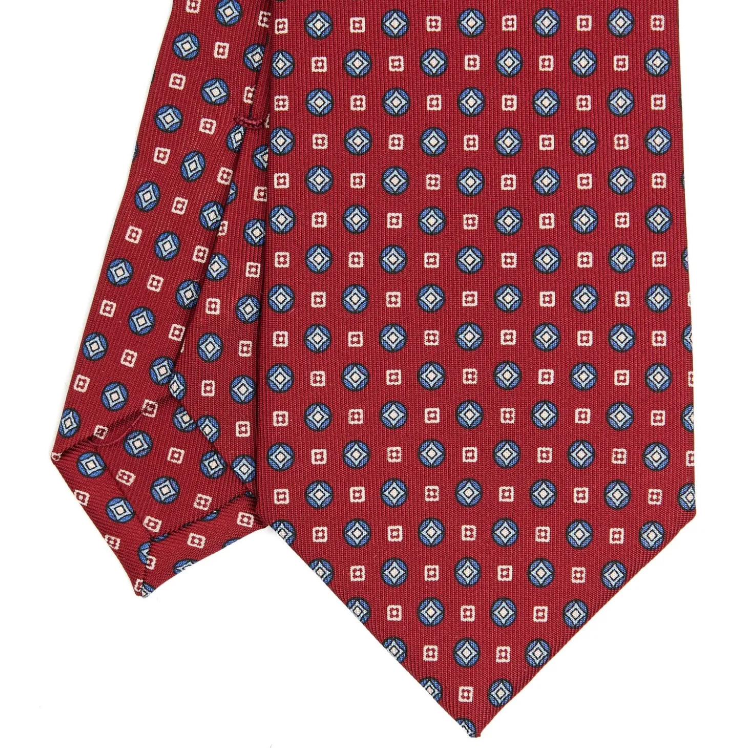 CRAVATTA SARTORIALE CLASSICA IN SETA BORDEAUX Microfantasia fiore