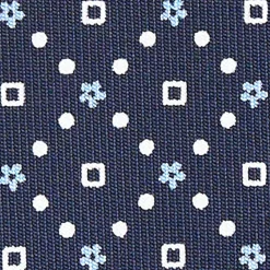 CRAVATTA SARTORIALE CLASSICA IN SETA BLU SCURO Microfantasia fiore