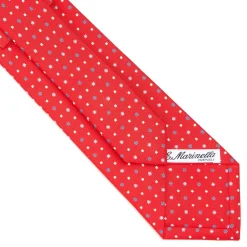 CRAVATTA SARTORIALE CLASSICA IN SETA ROSSA Microfantasia fiore